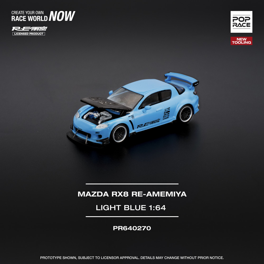 PR640270 - 1/64 MAZDA RX-8 RE-AMEMIYA - LIGHT BLUE